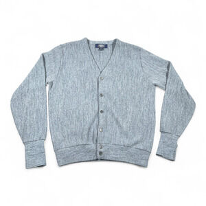 Vintage Knightsbridge Sweater Adult MEDIUM Blue Cardigan Knit Dad Preppy USA 70s